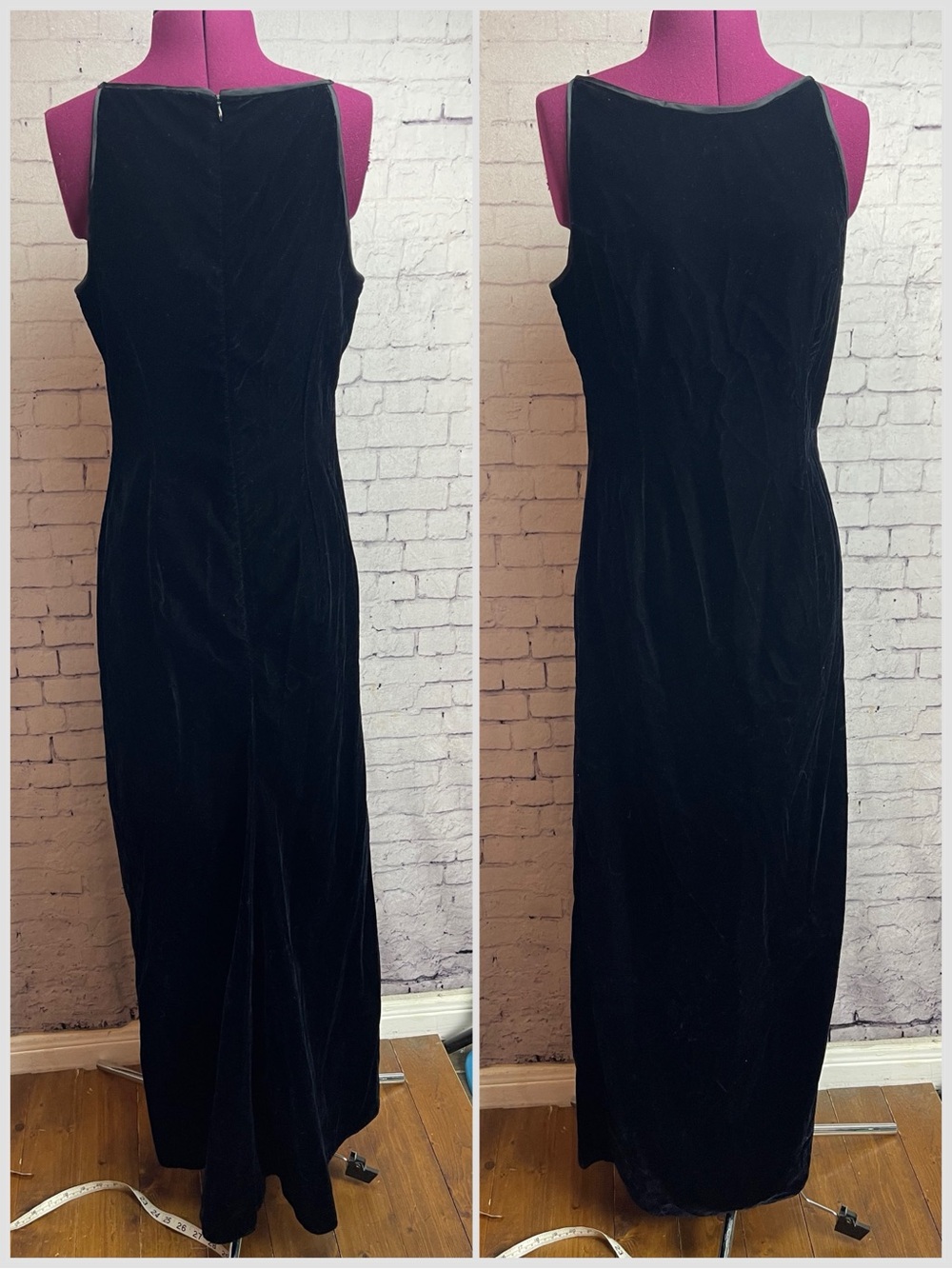 Vintage Jessica McClintock Gunne Sax prom dress black velvet size 9/10
